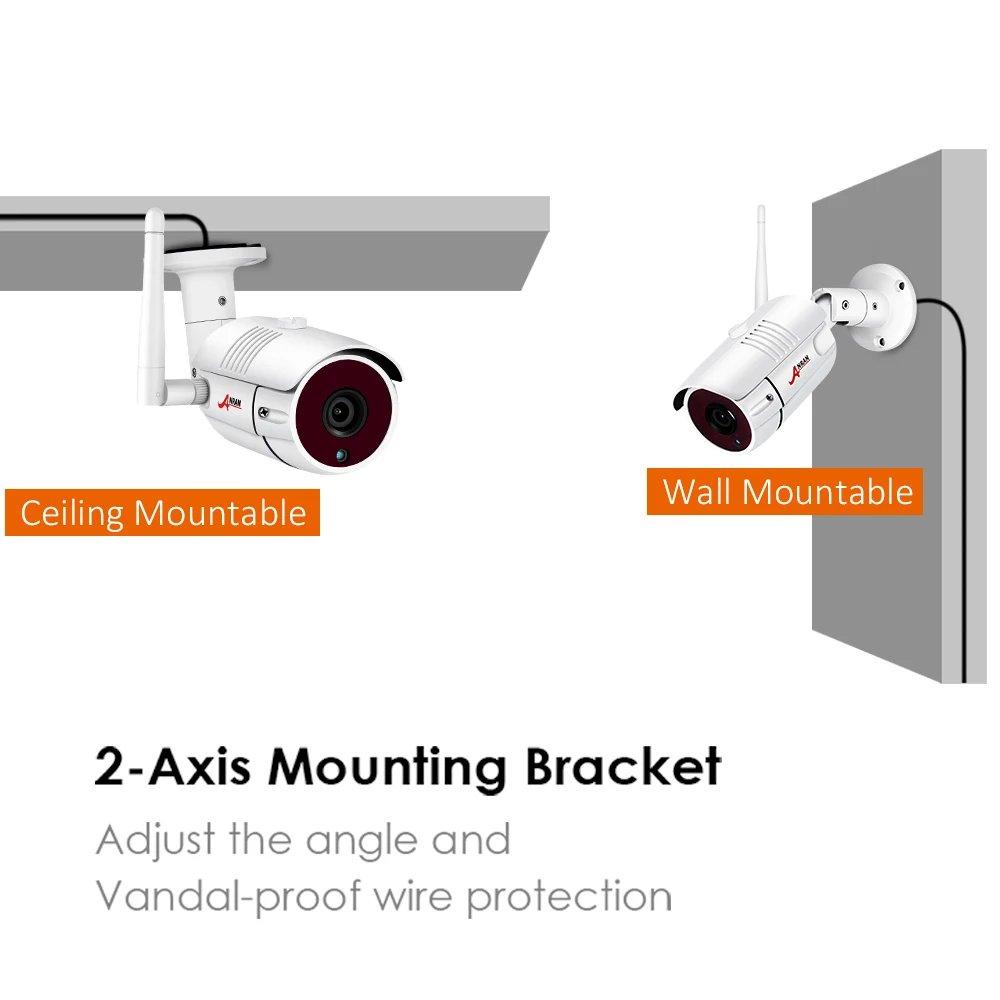  ANRAN 8 Channel 1080P HDMI WiFi NVR Kit 8PCS 2MP Full HD 36IR Leds Outdoor Weatherproof CCTV Camera