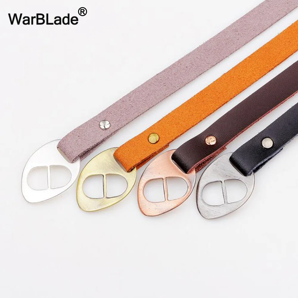 WarBLade 2018 New Design Black Men Bracelets Bangles Fashion Jewelry Multilayer Genuine Leather Bracelet For Women Wristband