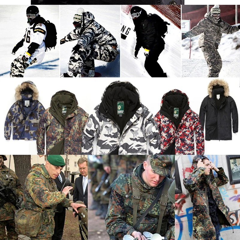 New Premium "SouthPlay" Зимний сезон водостойкие 10000 мм лыжи и сноуборд цвета слоновой кости Camoflage потепления Военная Униформа Куртки
