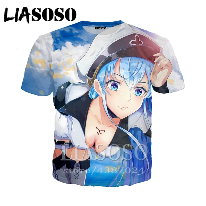 LIASOSO 3D принт для женщин и мужчин аниме Akame Ga Kill Esdese Esdeath футболка хип хоп Футболка