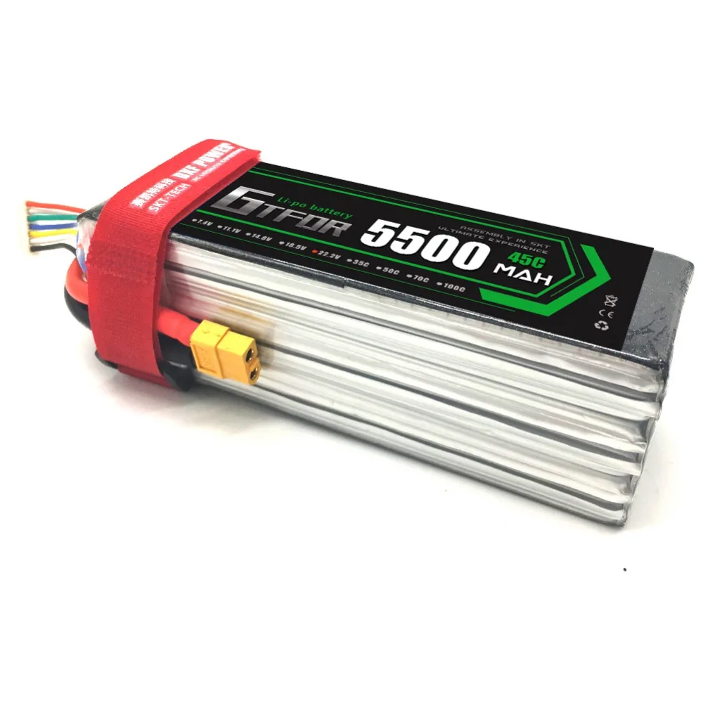 GTFDR Lipo батарея 22 2 V 5500MAH 45C 6S MAX 90C T/XT60 RC для Rc вертолета автомобиля лодки дрона