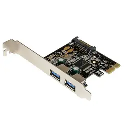 StarTech.com 2 порт PCI Express PCIe SuperSpeed USB 3,0 контроллер карты ж/SATA питания, PCIe, USB 3,0, 5 Гбит/с, Windows 10 Educa