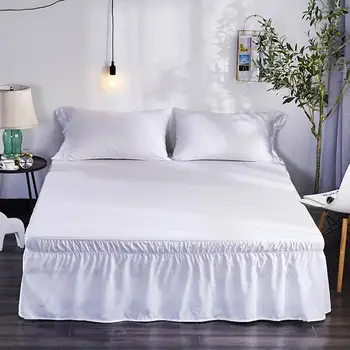 Sprei-colcha Cubrecama elástica plisada para cama, cubierta para cama, color liso, para dormitorio