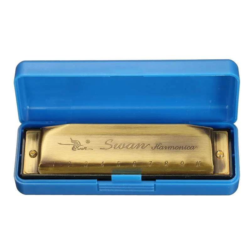 Hot Sale 10 Holes 20 Scales Blues C Key Bronze Color Harmonica Musical