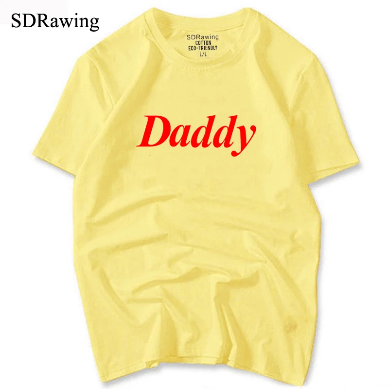 

Daddy letters print Women tshirts Cotton Casual Funny T Shirt For Lady Top Tee Hipster white Drop Ship