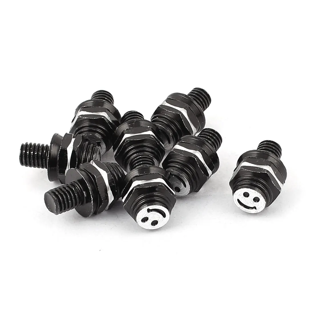 

X Autohaux Car Motorcycle Smile Face Pattern License Plate Frame Bolts Screw 8Pcs