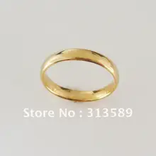 Foromance/-ouro amarelo sobreposição gp plain 3mm anel de noivado banda de casamento sz choosable/ótimo presente/
