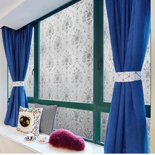 Матовые ультрафиолетовые со статическим зажимом 3D Европейский дамасский прозрачный солнцезащитный крем для ванной комнаты матовый Европейский стиль травление 90 см x 2 м