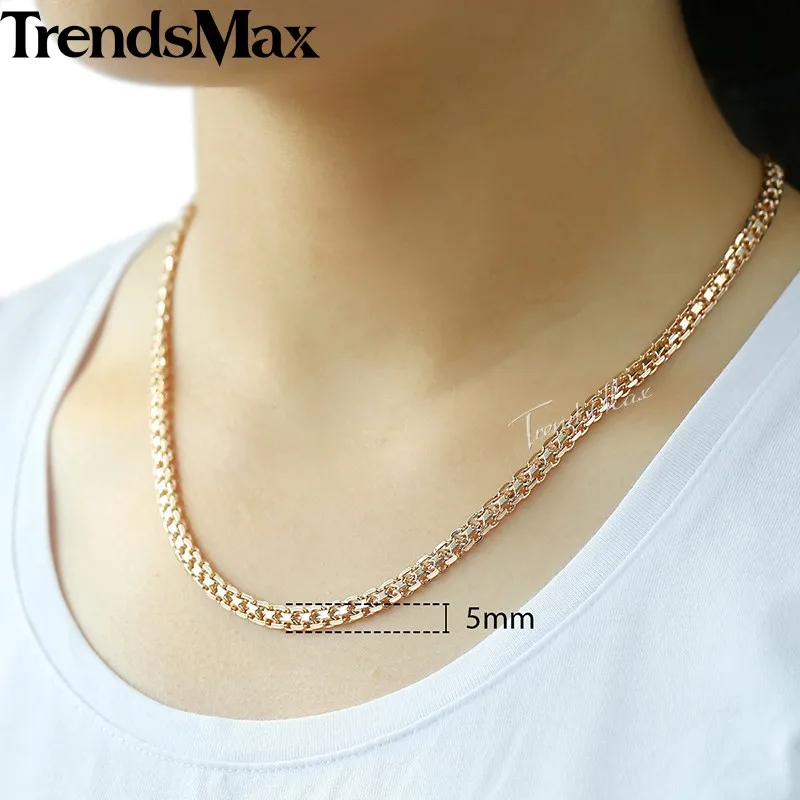 Комплект из колье и браслета под розовое золото 585 пробы 5 мм|set necklace|necklace braceletjewelry