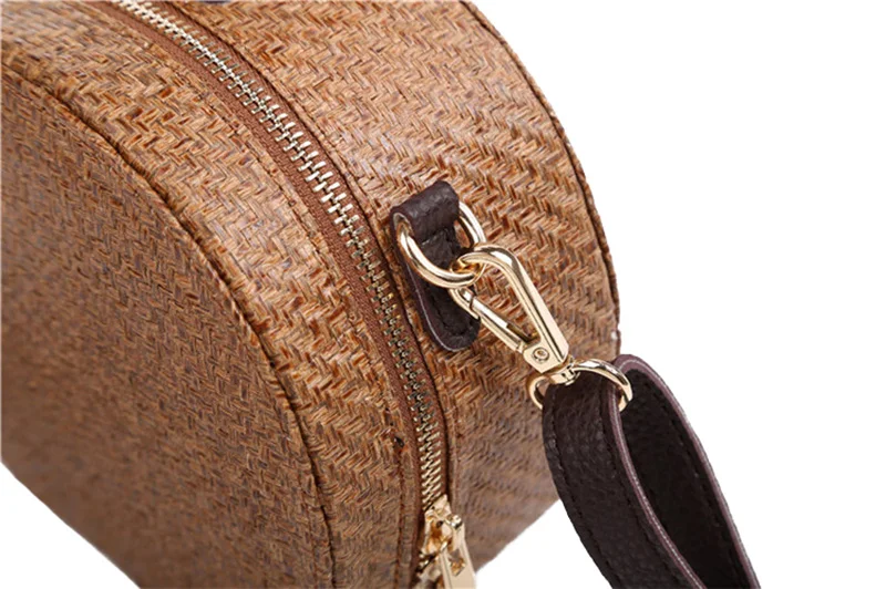 Vintage Women Handbag INS Popular Female Circle Weave Straw Bags Summer Beach Lady Messenger Bag Mini Travel Crossbody SS3151 (8)