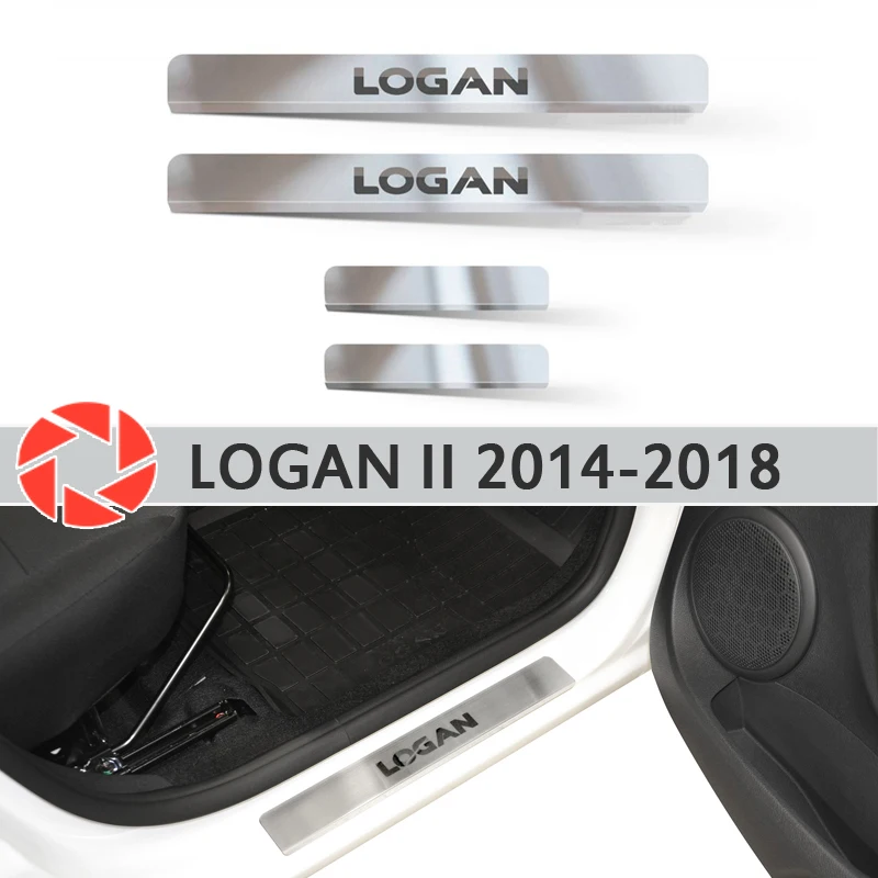 Дверные пороги для Renault Logan 2014-2019 шаг пластина внутренняя отделка Аксессуары защита потертости автомобиля Стайлинг украшения лазерные букв... Дверные пороги для Renault Logan 2014-2019 шаг пластина внутренняя отделка Аксессуары защита потертости автомобиля Стайлинг украшения лазерные букв...