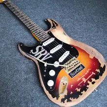 Китайская гитара для левшей состаренная Relic SRV гитара 10S Custom Shop Masterbuilt электрогитара