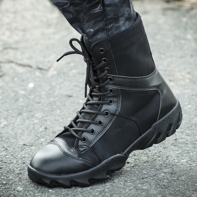 Botas Militares negras para hombre, botines tácticos de las fuerzas especiales, Zapatos Militares del Ejército CS, y otoño _ - AliExpress Mobile