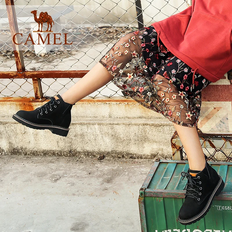 CAMEL/женские ботинки коллекция 2018 года зимние короткие в британском стиле
