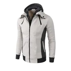 Модные Для мужчин пальто с высоким воротником с капюшоном Повседневная Куртка Пальто Верхняя одежда осень-зима