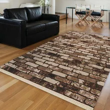 Еще коричневый кремовый винтажный в виде каменной и кирпичной стены, дорожный старение, 3d принт, противоскользящий килим, моющийся декоративный ковер, богемный ковер