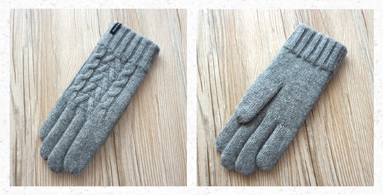 Женские перчатки Модные двойной утолщенный чистая шерсть вязаная теплая Перчатки женские зимние теплые перчатки для вождения