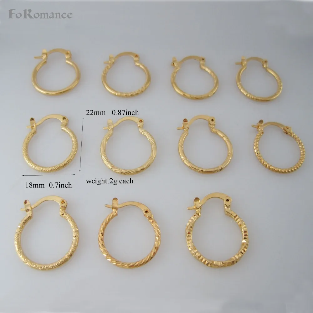 Foromance/ ELEVEN STYLES TOTALLY -NEW YELLOW GOLD GP FILLED OVERLAY HUGGIE HOOP WIDTH 18mm TALL 22mm EARRING | Украшения и