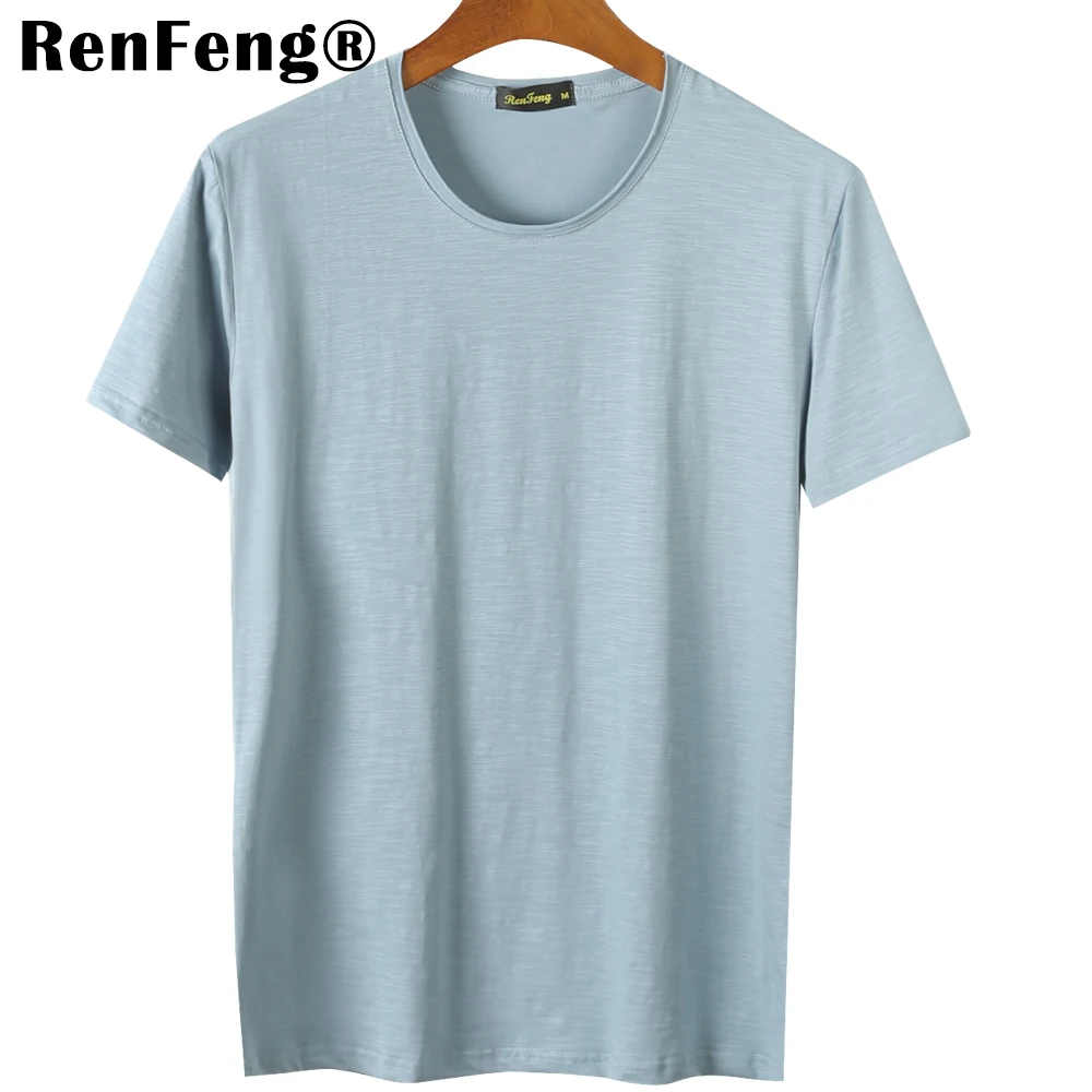 Blank T-Shirt Men T Shirt Short Sleeve Tshirts Solid Bamboo Fiber Homme Tee Shirt For Men 3XL Hot Sale Summer Clothes Colorful (3)