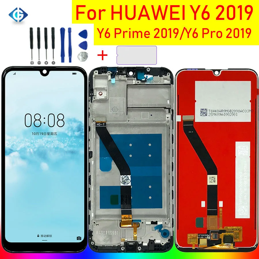 6,09 ''Полный ЖК-дисплей для huawei Y6 Y6 Pro/Y6 prime ЖК-дисплей кодирующий преобразователь сенсорного экрана в сборе для huawei Y6 экран