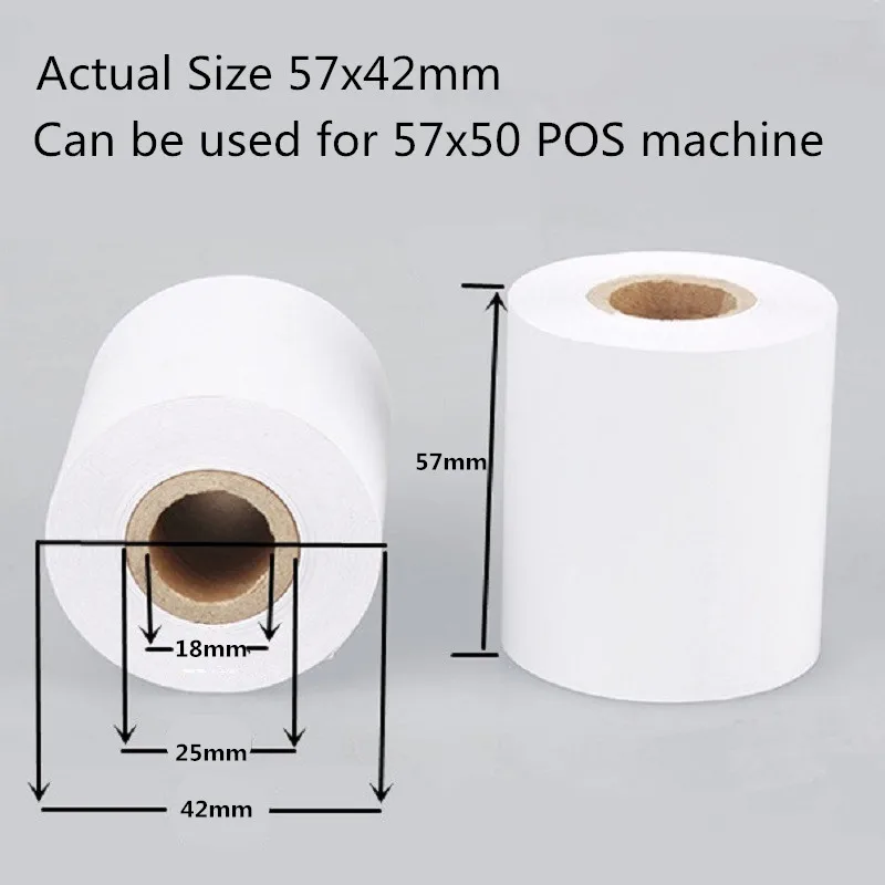 57*50mm Thermal Paper POS Cash Register Receipt Roll For Bluetooth Printer HF