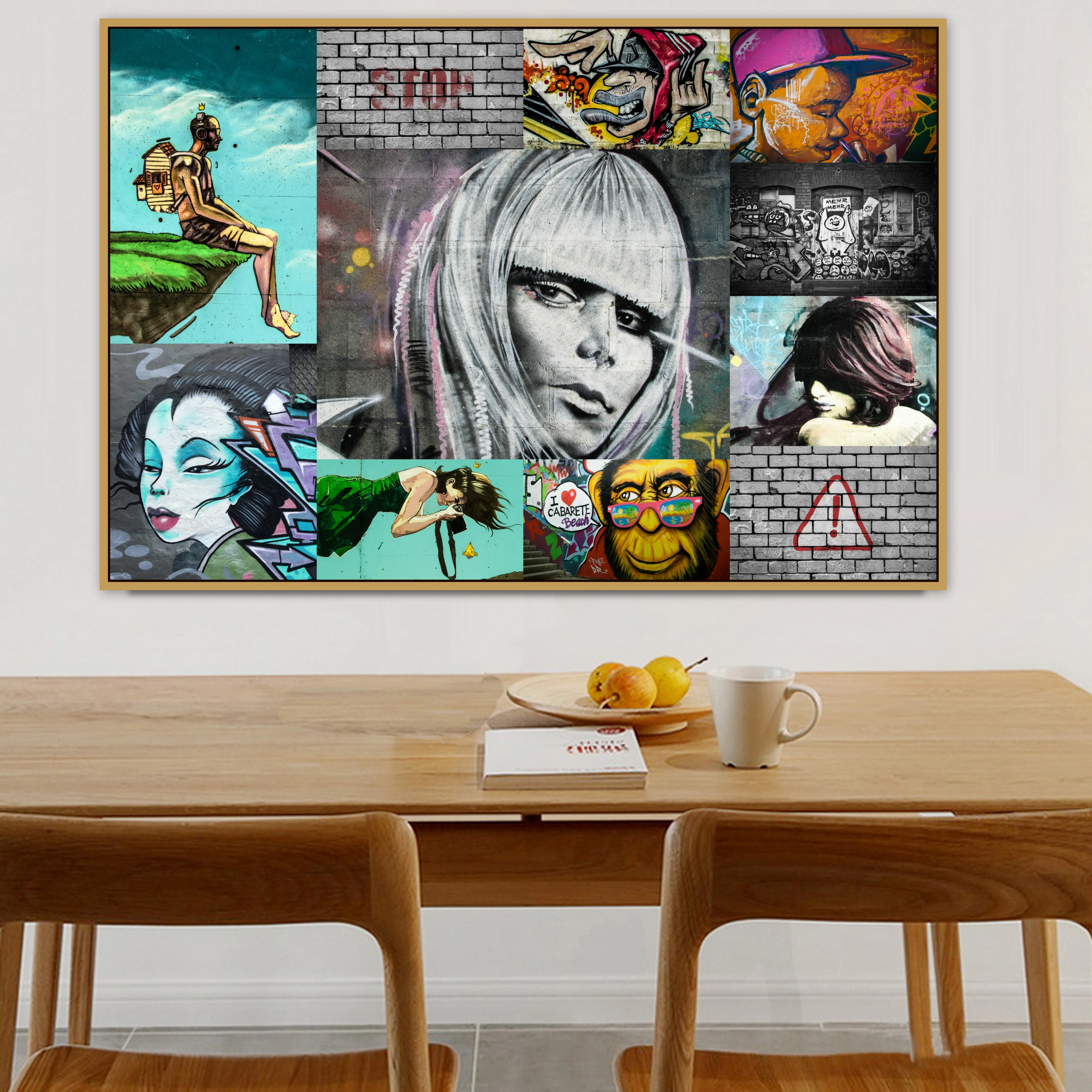 Arte De La Calle Urbana Graffiti Momentos De La Vida Mural Lienzo