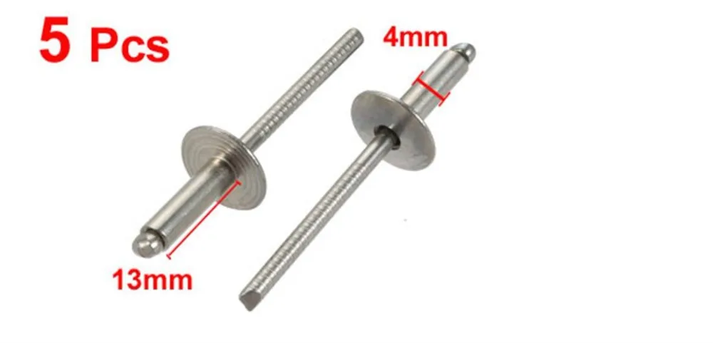 5 шт. 13 мм x 4 мм x 12 мм заклепки 304 из нержавеющей стали, открытые Фланцы Больших диаметров глухие заклепки крепежи для зданий автомобилей кораблей самолетов