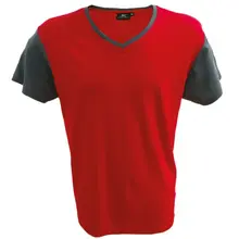 Футболка хлопковая красная/серая