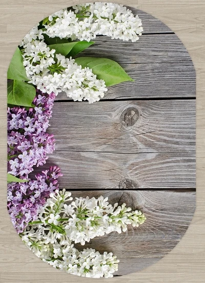 Еще серое дерево фиолетовые белые цветы цветочный 3d узор печать Нескользящая микрофибра гостиная современный Овальный моющийся коврик ковер