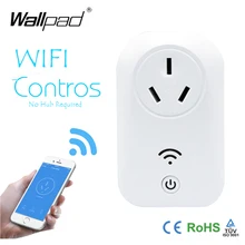Automation WIFI Plug Wallpad 100V-250V Wireless App Remote Control 16A+Timer Phone Air Condition Outlet Socket