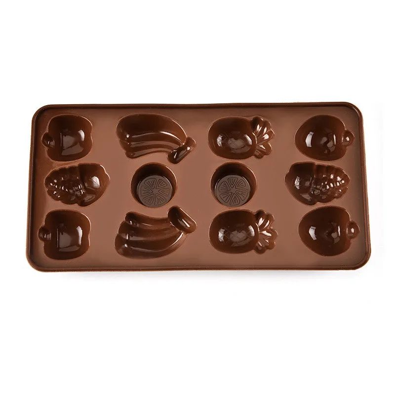 Кристиан Керр 3D фрукты силиконовая для шоколада выпечки форма для печенья десерт, выпечка инструмент DIY ручной работы для желе для мыла коричневый пресс-форм ящик для инструментов