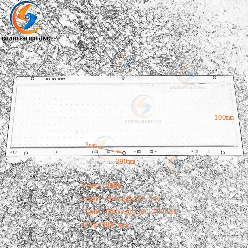 CHARLES светильник ING ультра яркость COB светодиодный чип 280*100 мм 200 Вт светильник источник для DIY лампы открытый светильник