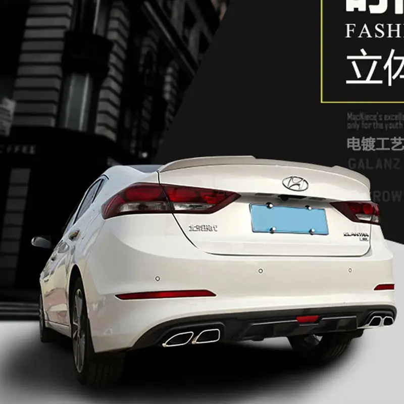 

For Elantra Car Accessories Rear Bumper Protector Dual Diffuser Spoiler For 2017 Elantra bumper rear lip rear spoiler