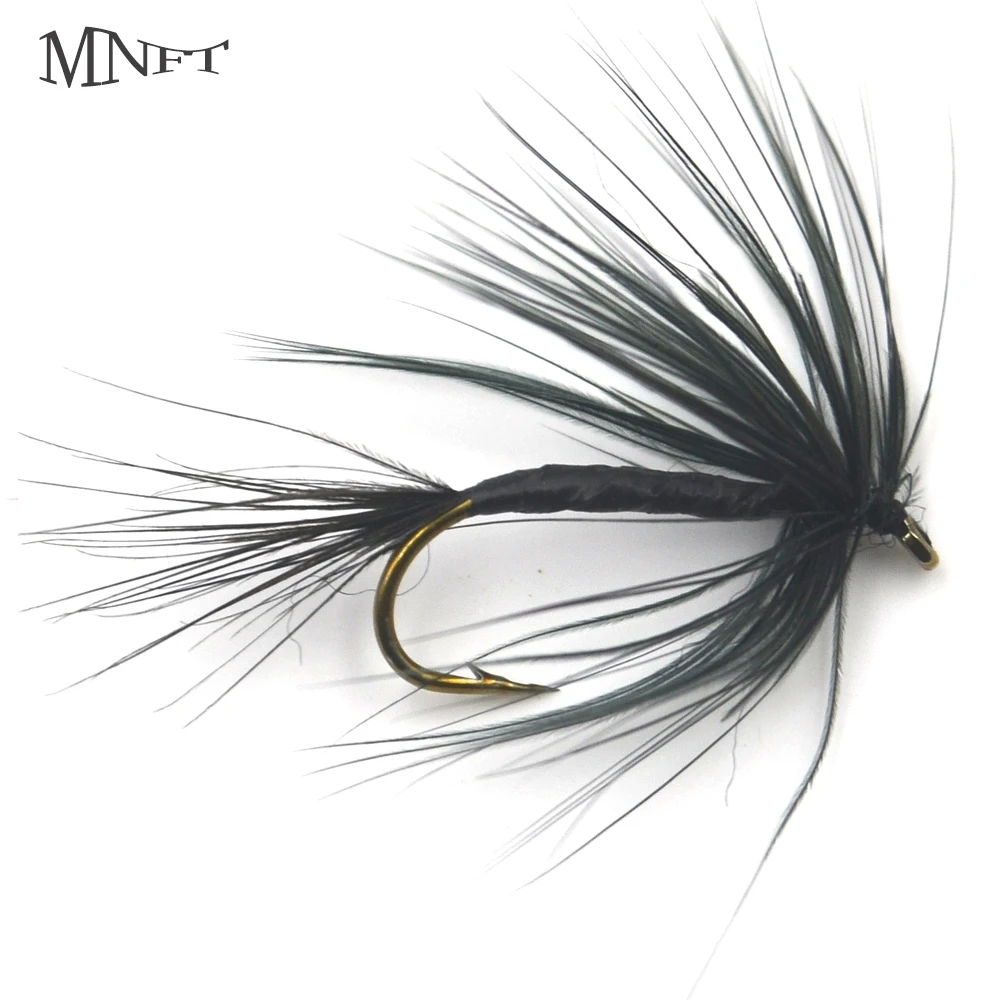 MNFT 10PCS 10 Black Mosquito Fly Hooks Fly Fishing Trout Flies Lure