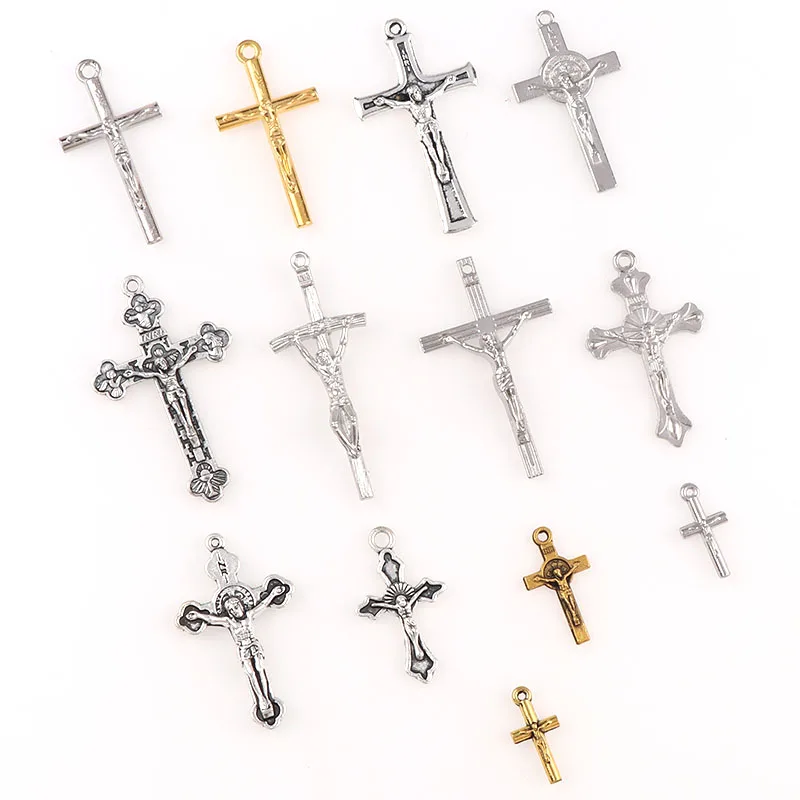 Религиозные Подвески в виде креста, одно отверстие, ожерелье, звено, шарм, подвески, центр, аксессуары, сделай сам, ювелирные аксессуары