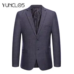 YUNCLOS 2019 новый мужской костюм Блейзер Мода Slim Fit кнопка Высокое качество повседневное блейзер для мужчин Мужская Верхняя одежда пиджак