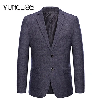 

YUNCLOS New Men Suit Blazer Fashion Slim Fit Button High Quality Casual Blazer For Men Gentleman Outerwear Suit Jacket