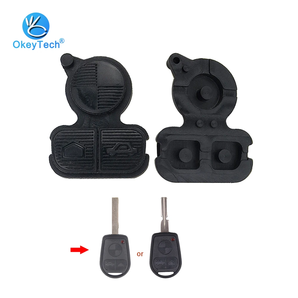 

OkeyTech 1pcs/lot For BMW 3 Buttons Replacement Remote Fob Key Button Repair Pad For BMW Series 3 5 7 E38 E39 E36 Z3 Z4 Z8 X3 X5