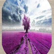 Else фиолетовый Lavander ферма в дереве голубое небо природа 3d печать Нескользящая микрофибра гостиная современный Овальный моющийся коврик ковер