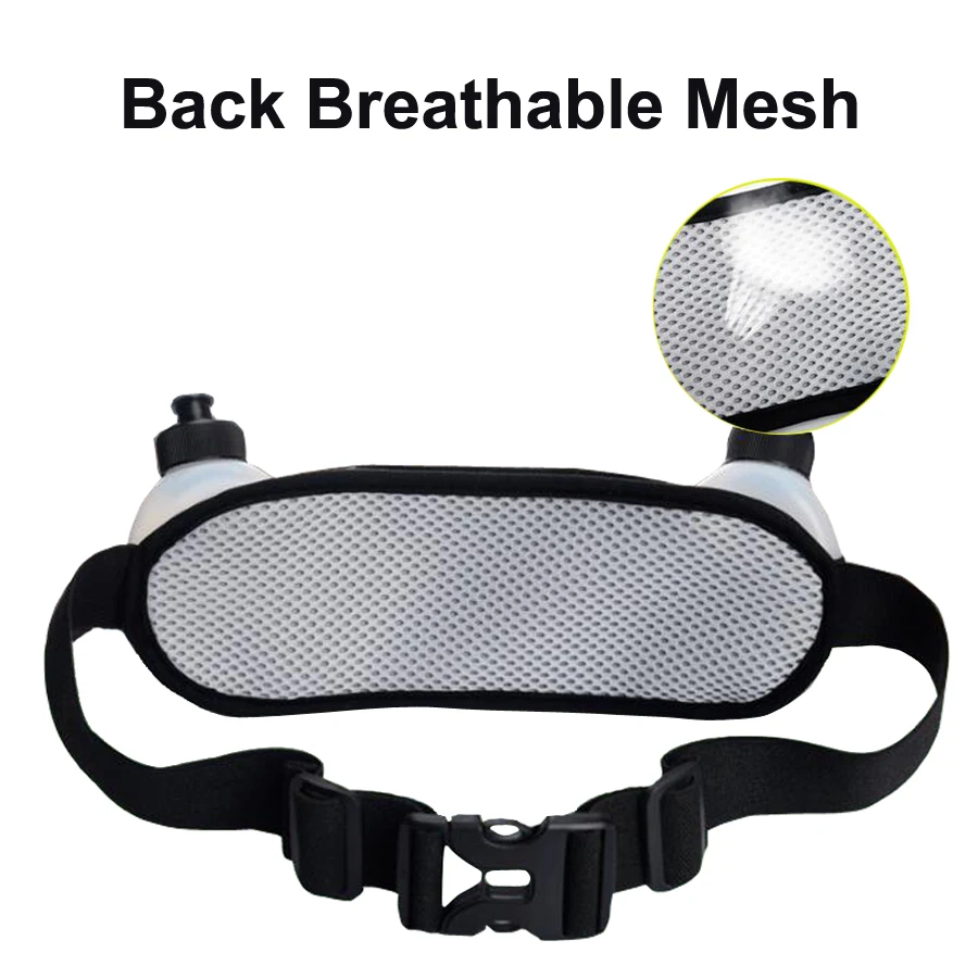 Running Bags Waist 2 Water Bottle Outdoor Camping Hiking Fitness Man Women Gym Lightweight Belt Bag Female Sports Fanny Packs