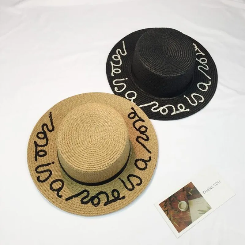 Summer Men//Women Sun Hat Ladies Wide Brim Straw Hats Outdoor Foldable Beach Panama Hats Church Hat Bone