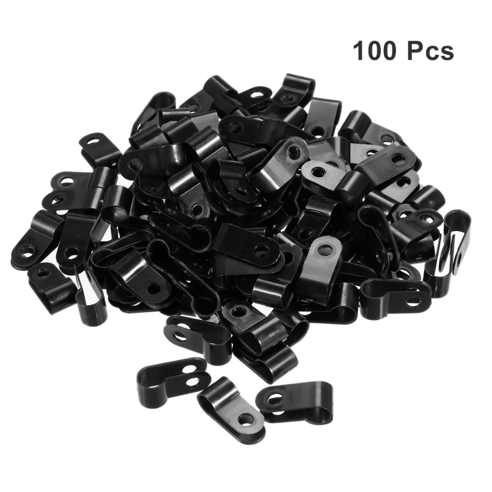 Uxcell 100 шт. диаметр 6 4/8 4/13 2/3 3 мм Нейлоновый кабельный зажим R Type/U type белый и черный