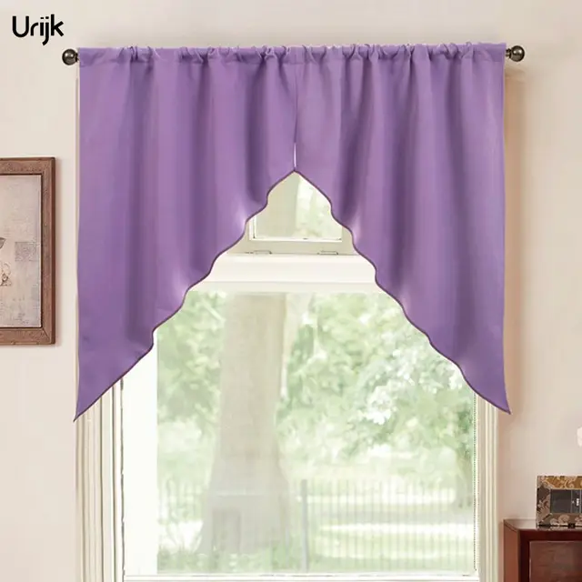 Urijk 2pc Triangular Curtain For Kitchen Window Screen Panel Urijk 2pc Triangular Curtain For Kitchen Window Screen Panel Curtains Purple Red Coffee Cortina