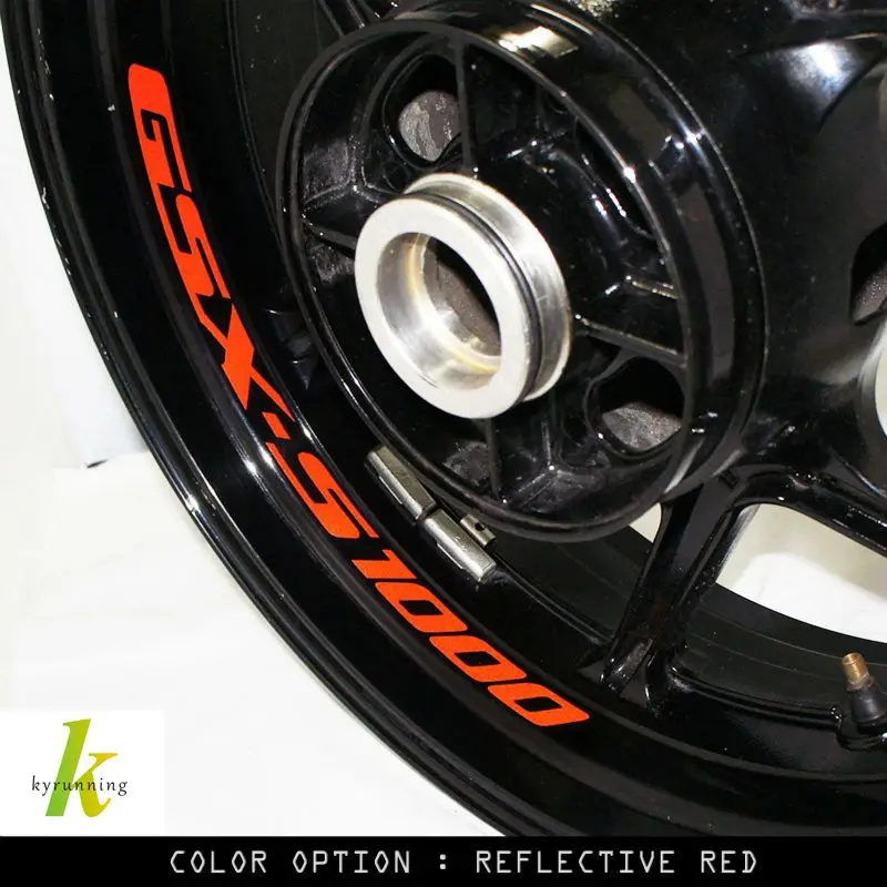 

8 X CUSTOM INNER RIM DECALS WHEEL Reflective STICKERS STRIPES FIT SUZUKI GSX S1000 GSXS1000
