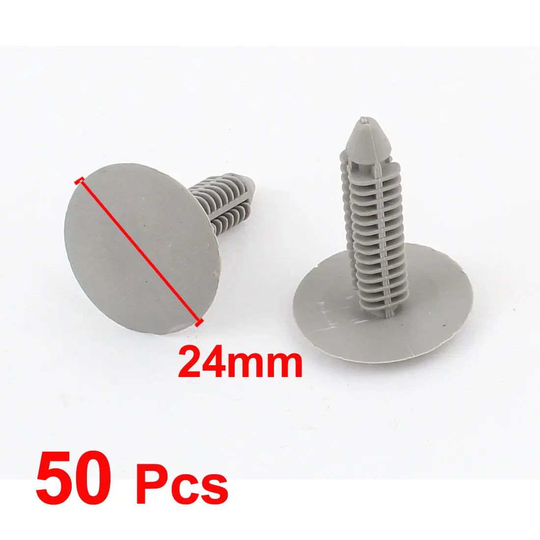 X Autohaux 50 Pcs Gray Car 7Mm Hole Dia Plastic Rivets Fastener Bumper