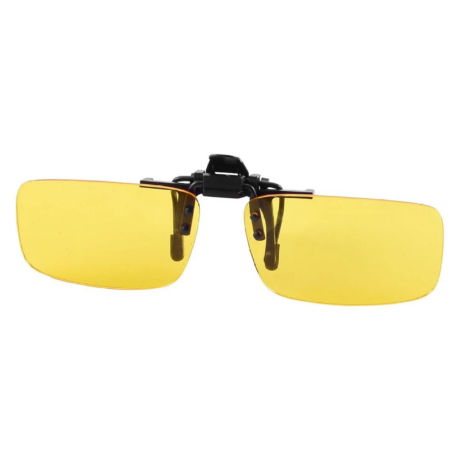 EAS-Rectangle Clear Yellow Lens Rimless Clip On Night Vision Driving Glasses
