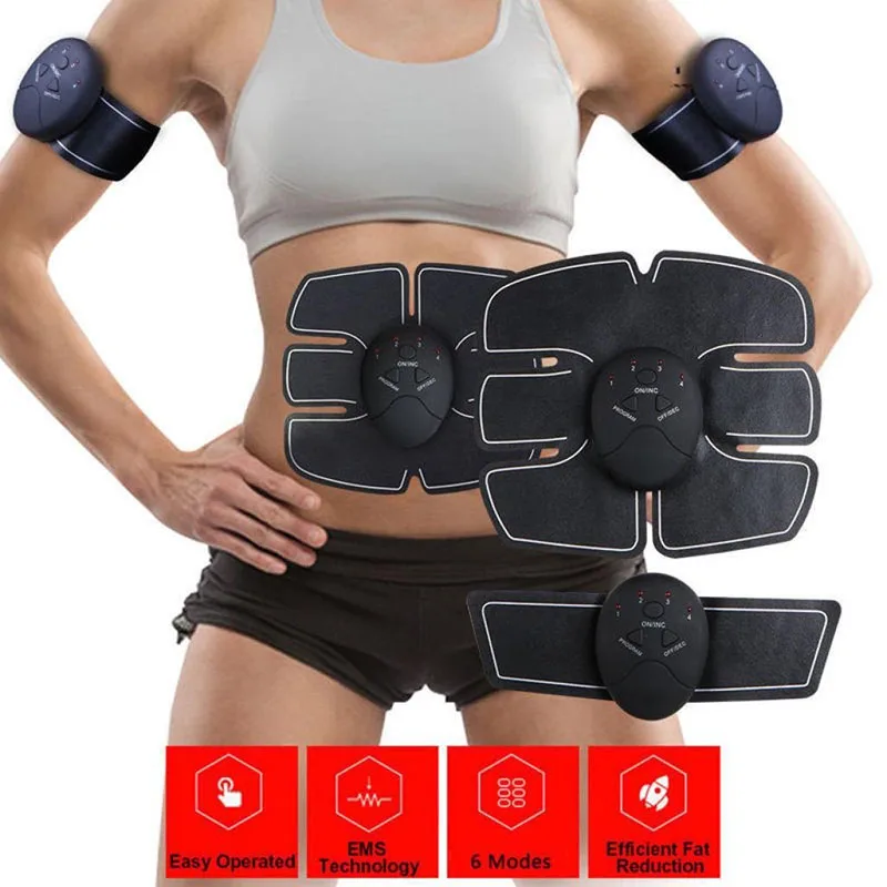 EMS Waist Exerciser Device Abdominal Muscles Machine Intensive Training Electric Vibration Plate Weight Loss Slimming Massager