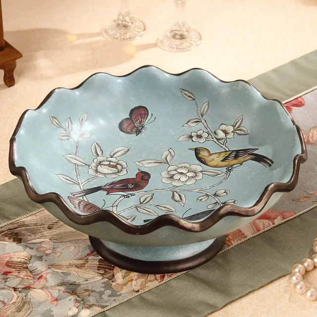 Household Living Room Fruit Plate Ceramic Creative European Luxury