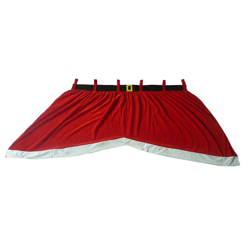 

2018 Hot Sale Promotion Good Quality Velvet Santa Door Window Drape Panel Christmas Curtain Decorative Home