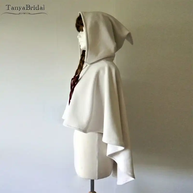 Hooded Winter Wedding Cape Cloak Shawl Poncho Wrap Medieval